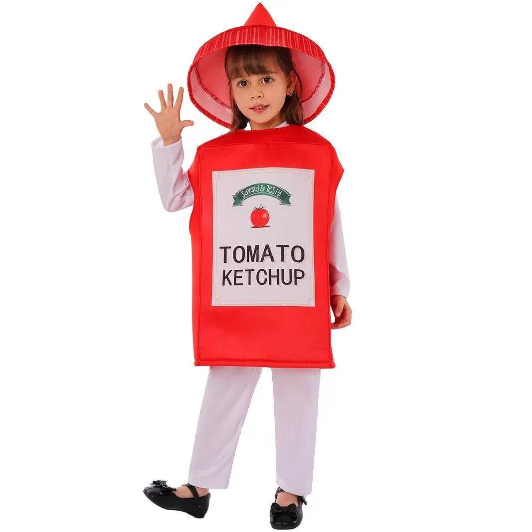 Ketchup Kids Funny Stage Performance Cosplay Costumes Halloween - Azufun