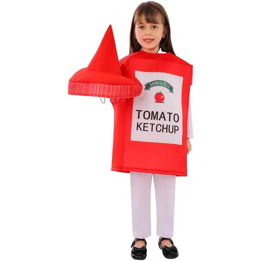Ketchup Kids Funny Stage Performance Cosplay Costumes Halloween - Azufun