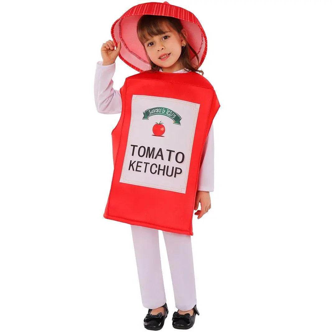 Ketchup Kids Funny Stage Performance Cosplay Costumes Halloween - Azufun