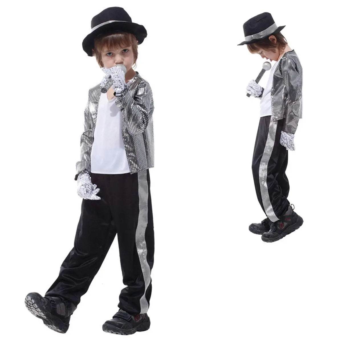 Kid Michael Jackson Thriller Fancy Cosplay Costume Halloween Partywear - Azufun