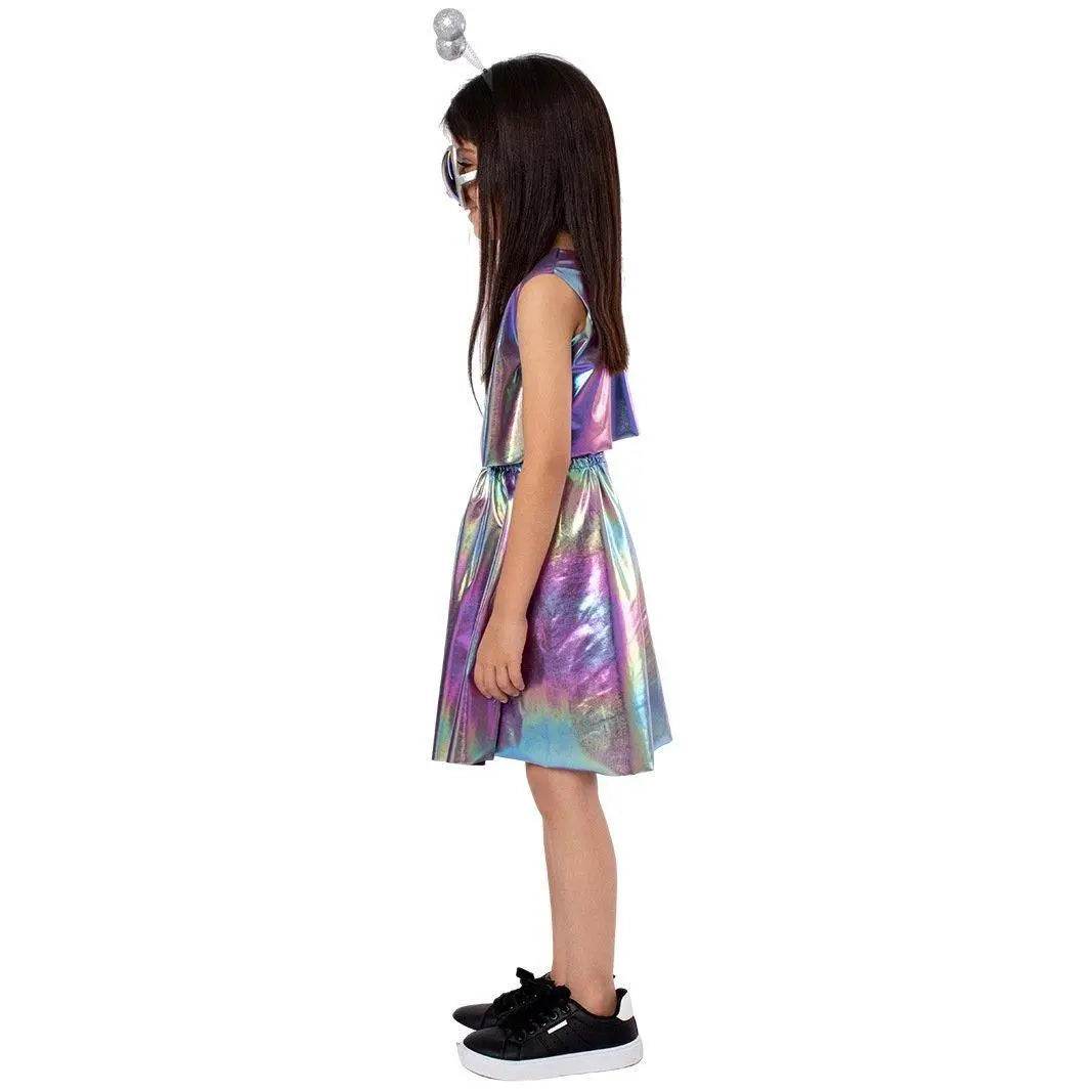 Kids Alien Role Play Costume Halloween Skirt Outfit for School Stage Performances - Azufun