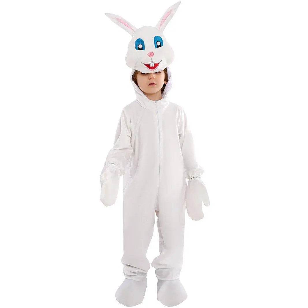Kids Children White Rabbit Bunny Carrot Party Cosplay Halloween Easter Costume - Azufun