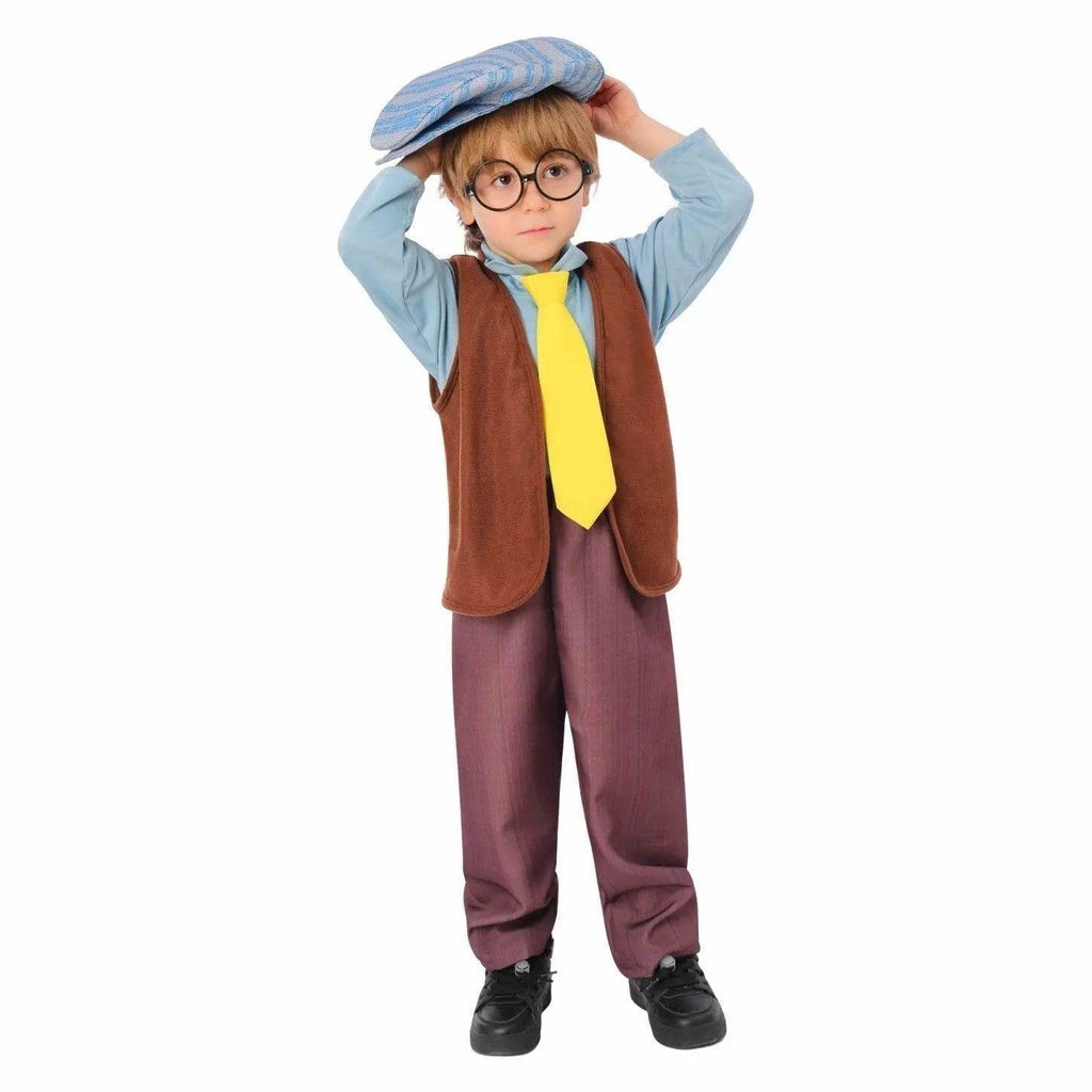 Kids Grandpa Old Man Christmas Costume Festive Role Play Outfit for School Performances - Azufun