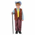 Kids Grandpa Old Man Christmas Costume Festive Role Play Outfit for School Performances - Azufun