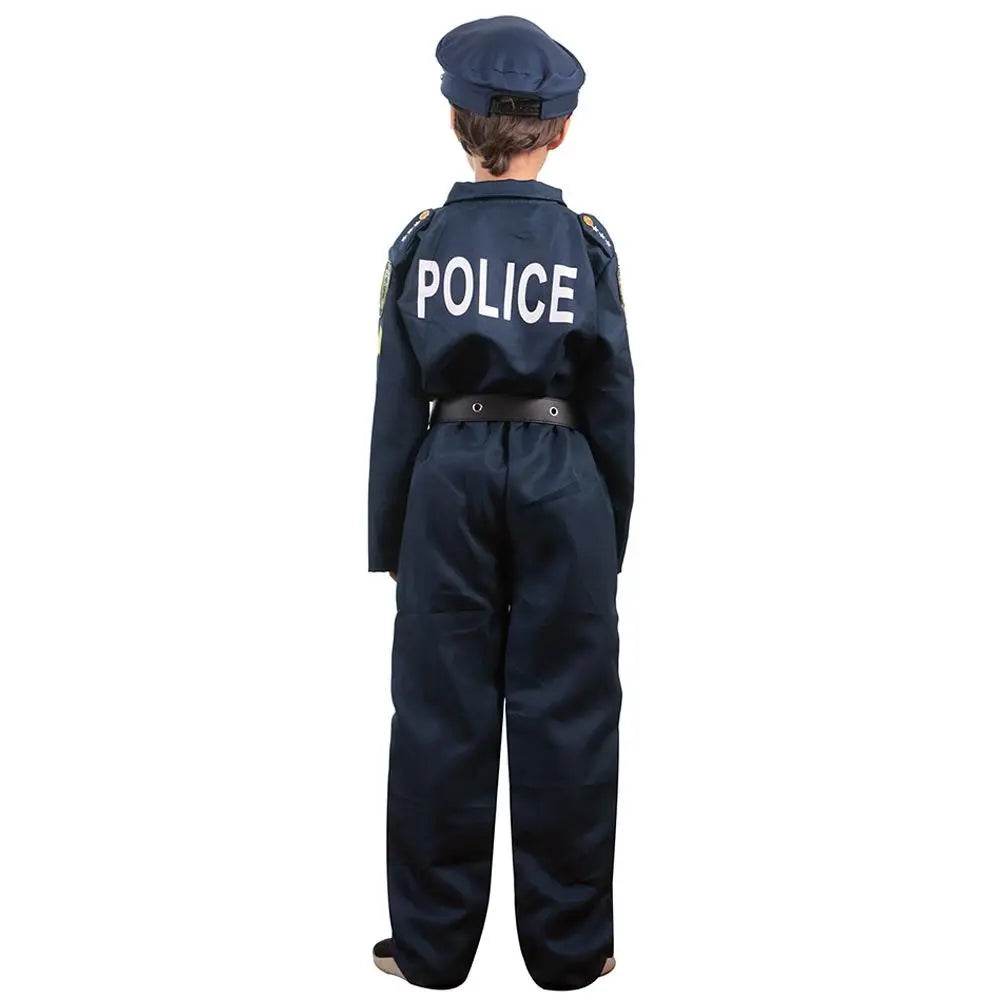 Kids Police Cop Costume for Boys Police Office Costume Halloween Cosplay Party - Azufun