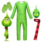 Kids The Grinch Christmas Costumes Jumpsuit Sets - Azufun