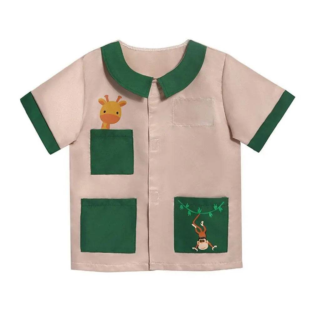 Kids Zookeeper Animal Keeper Adventure Costume Perfect for Children's Day School Parties and Stage Performances - Azufun