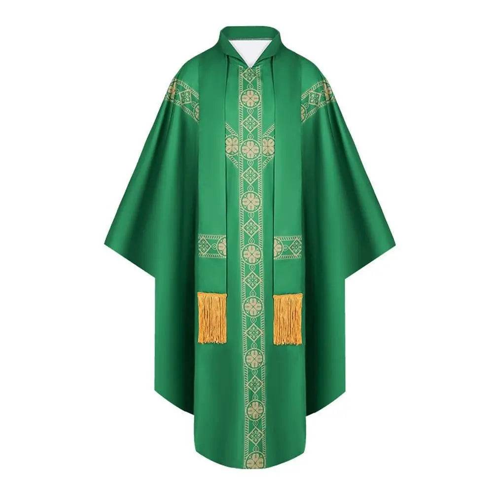 Medieval Cloak Spliced Priest Uniform Cosplay Costume Outfits Halloween Carnival Suit - Azufun