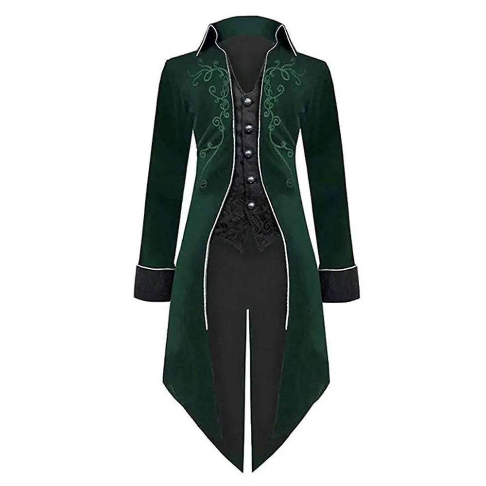 Medieval Steampunk Tailcoat Halloween Costumes Vampire Gothic Jackets Vintage Coat For Men - Azufun