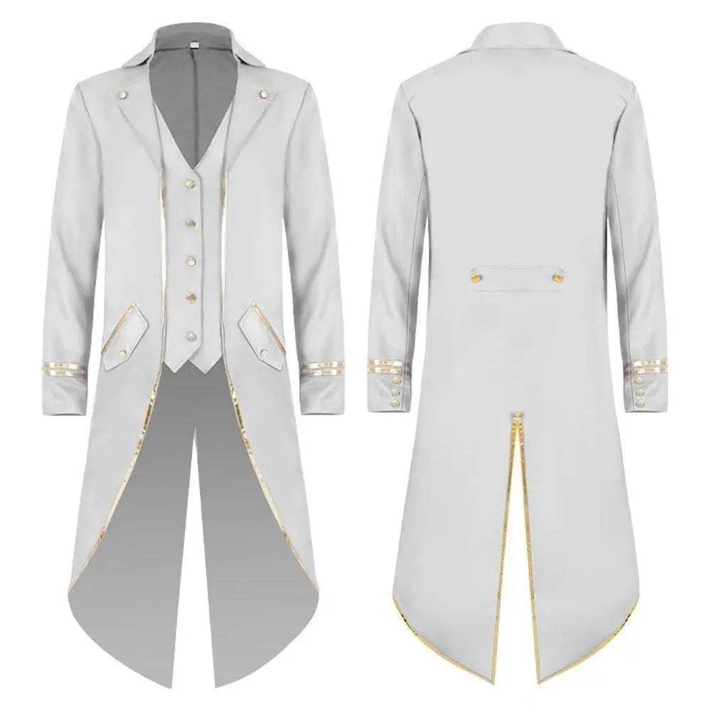 Medieval Steampunk Tailcoat Halloween Costumes Vampire Gothic Jackets Vintage Coat for Men - Azufun
