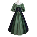 Medieval retro flying sleeves tie waist long one shoulder dress For Women - Azufun