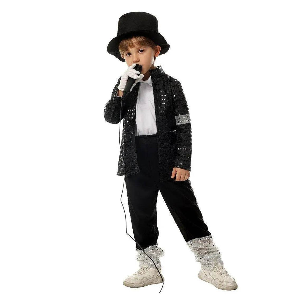 Michael Jackson Kids Performance Costume Tap Dance MJ Imitation Outfit - Azufun