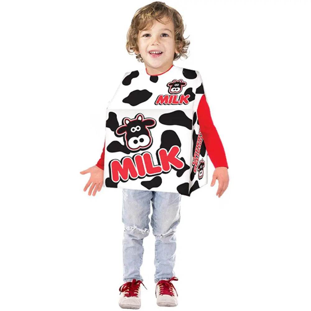 Milk Box Cosplay Costume Food Role-playing Parent-child Outfit Halloween Dress For Kids Adult - Azufun