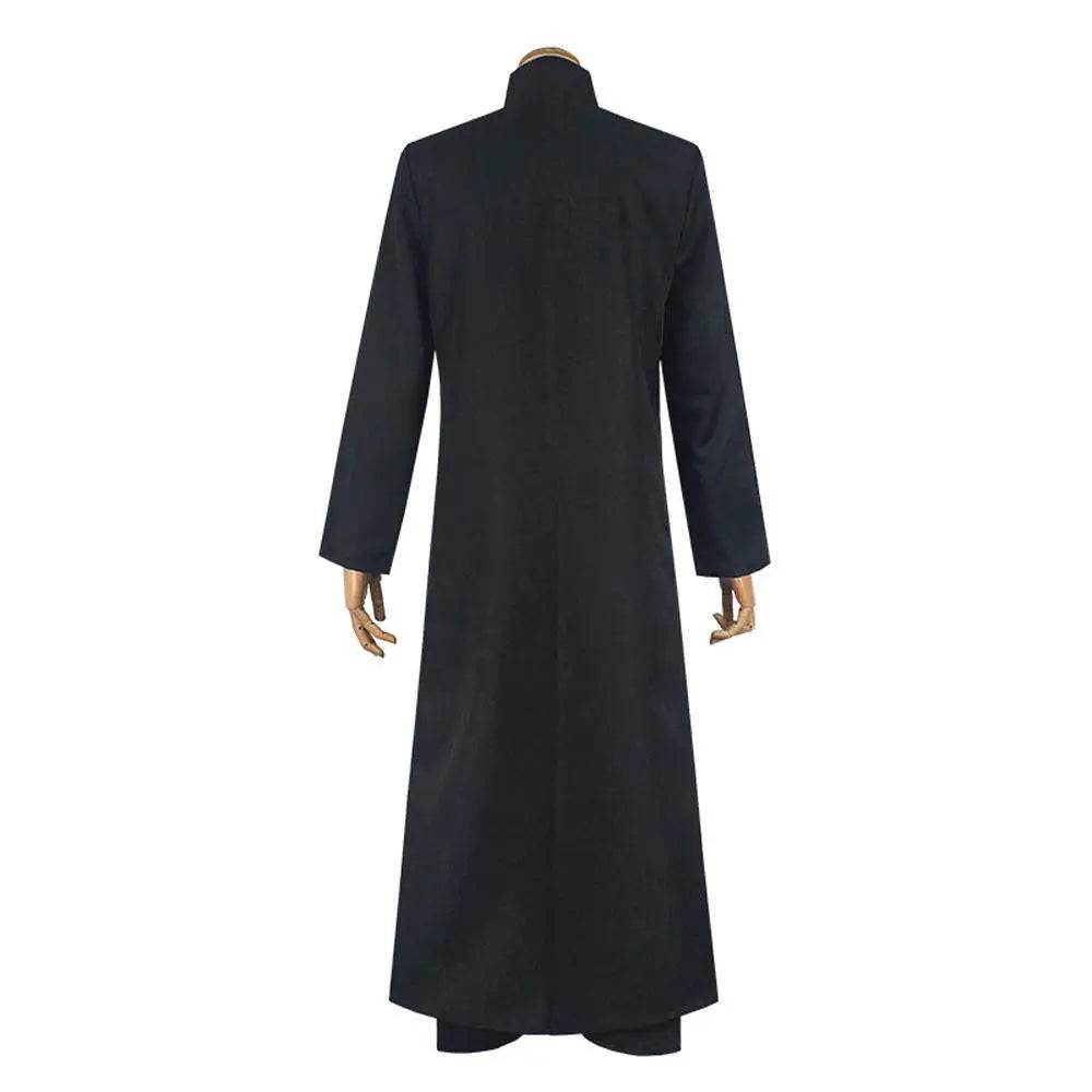 Movie The Matrix Cosplay Neo Costume Black Suit Cloak Pants Outfit Halloween Costumes for Men - Azufun