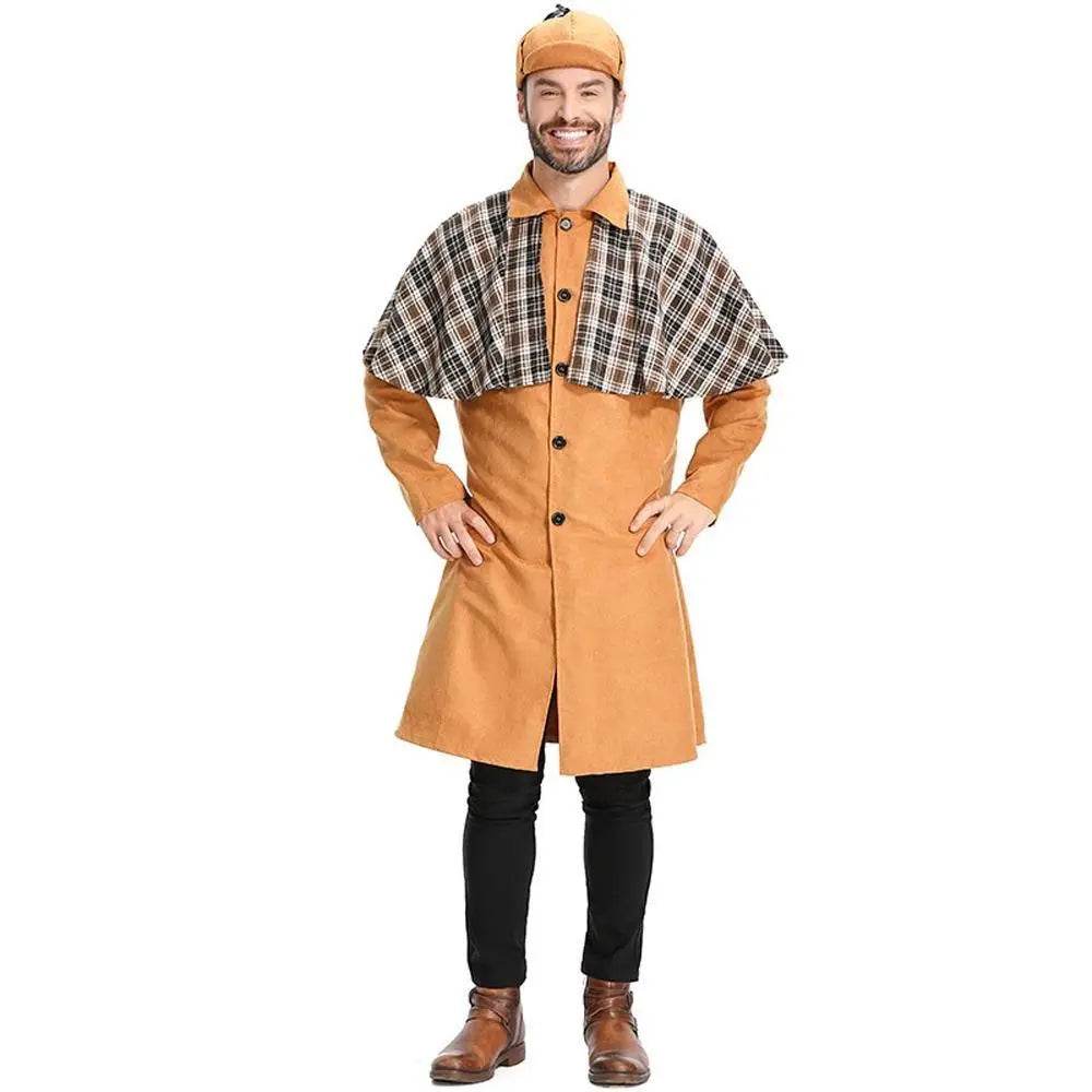 Mystery Game Role Playing Men Detective Adult Cosplay Costume Outfits Carnival Suit - Azufun