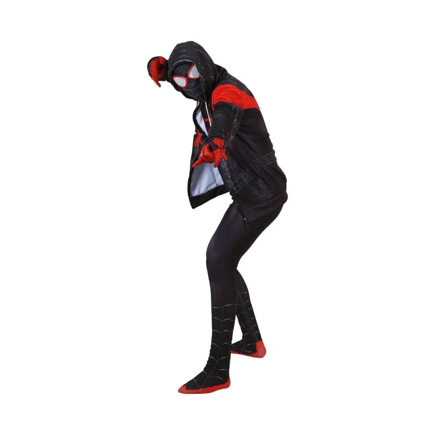 New Age Black Spiderman Miles Hero Cosplay Halloween Costume Sweater - Azufun