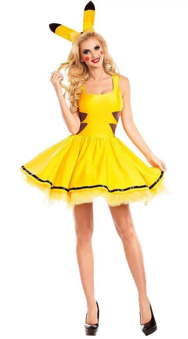 Pikachu animal costume Halloween party cosplay dress - Azufun