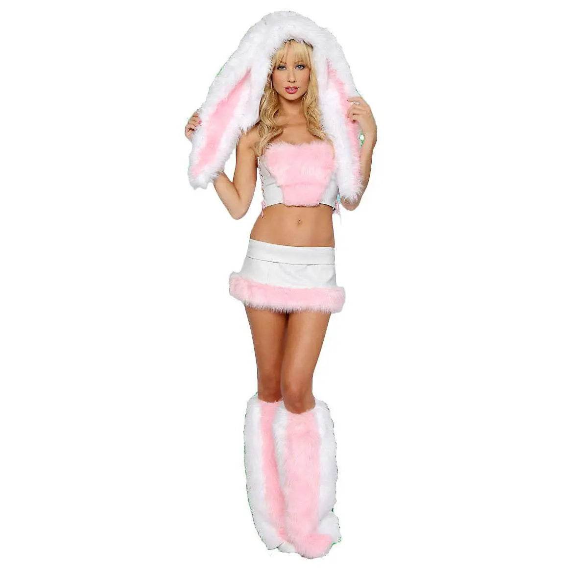Pink Cute Floppy Bunny Rabbit Corset Easter Costume Halloween Cosplay - Azufun