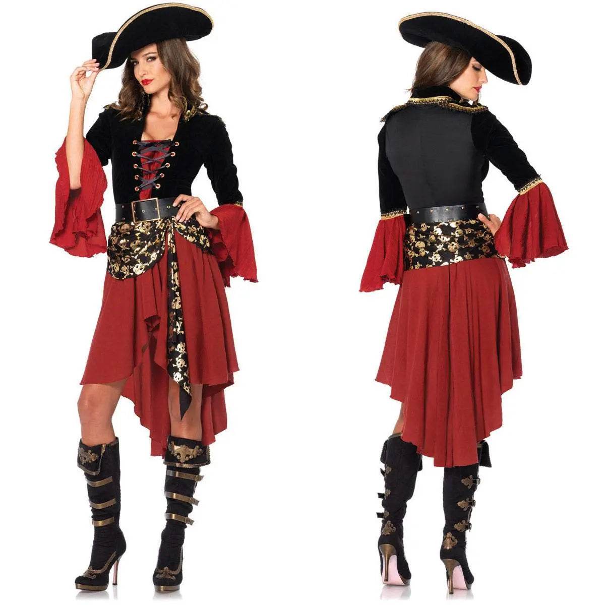 Pirate Outfit Costume Female Women Halloween Cosplay Fancy Dress - Azufun