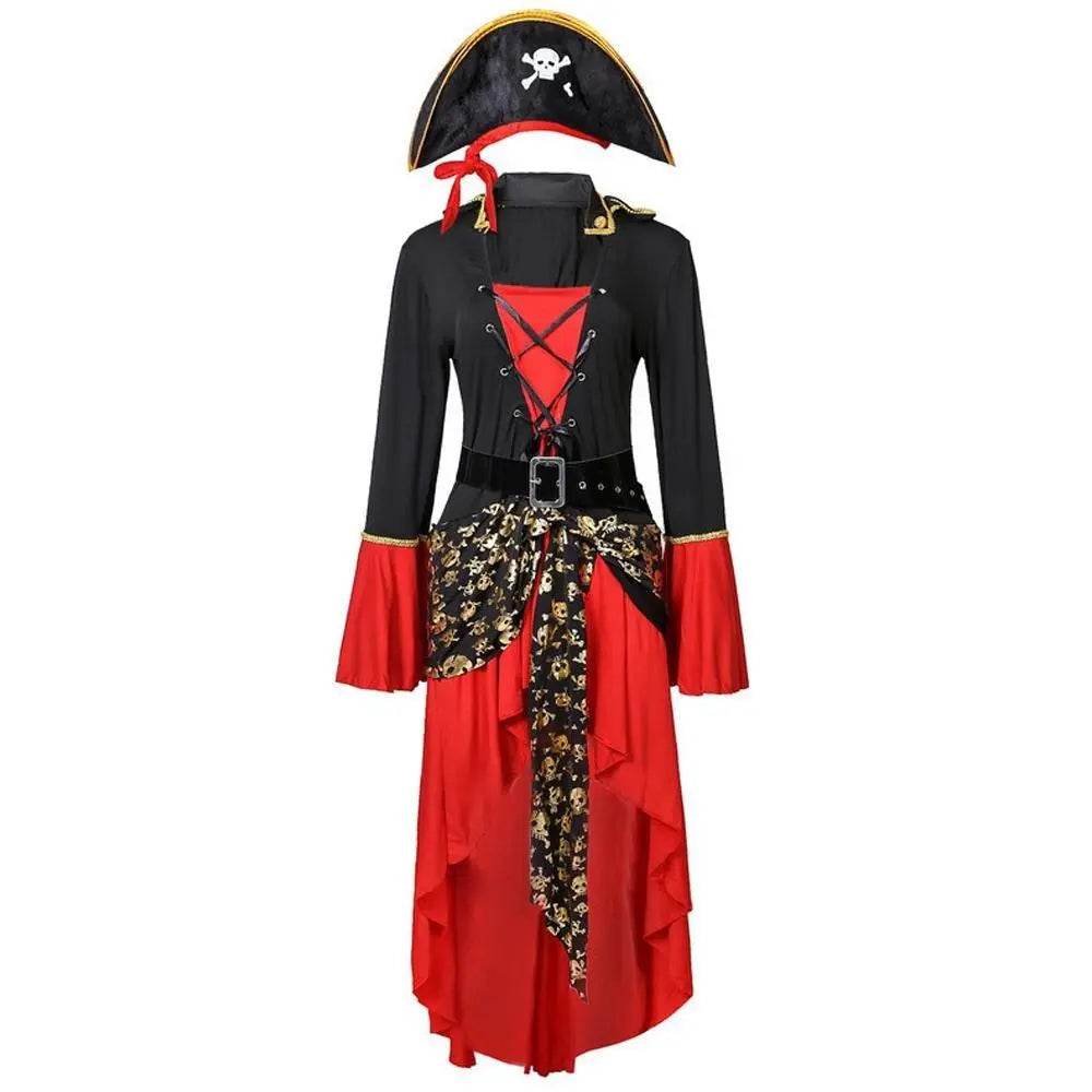 Pirate Outfit Vintage Cosplay Costume Carnival Halloween For Female - Azufun
