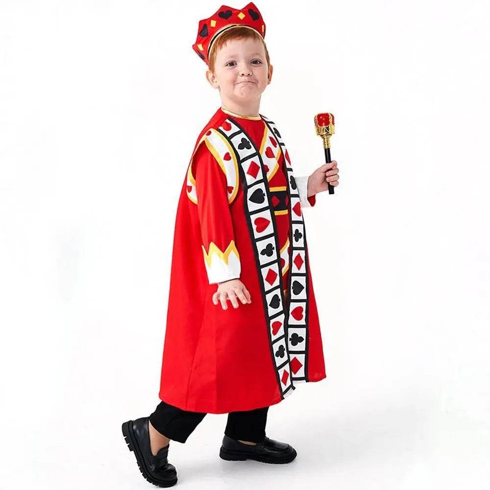 Poker Kingdom Red King Children Halloween carnival costume for kids - Azufun