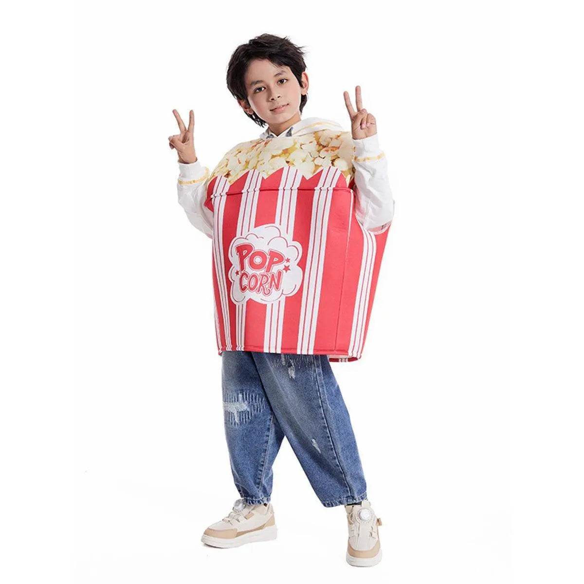 Popcorn Holiday Party Outfits Halloween Carnival Suit Cosplay Costume For Kids - Azufun