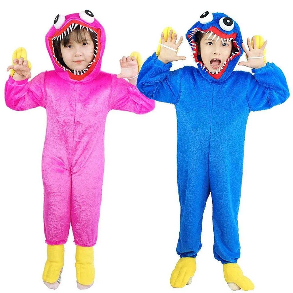 Poppy Playtime Huggy Wuggys Plush Costume Kids Halloween Cartoon Cosplay Jumpsuit - Azufun
