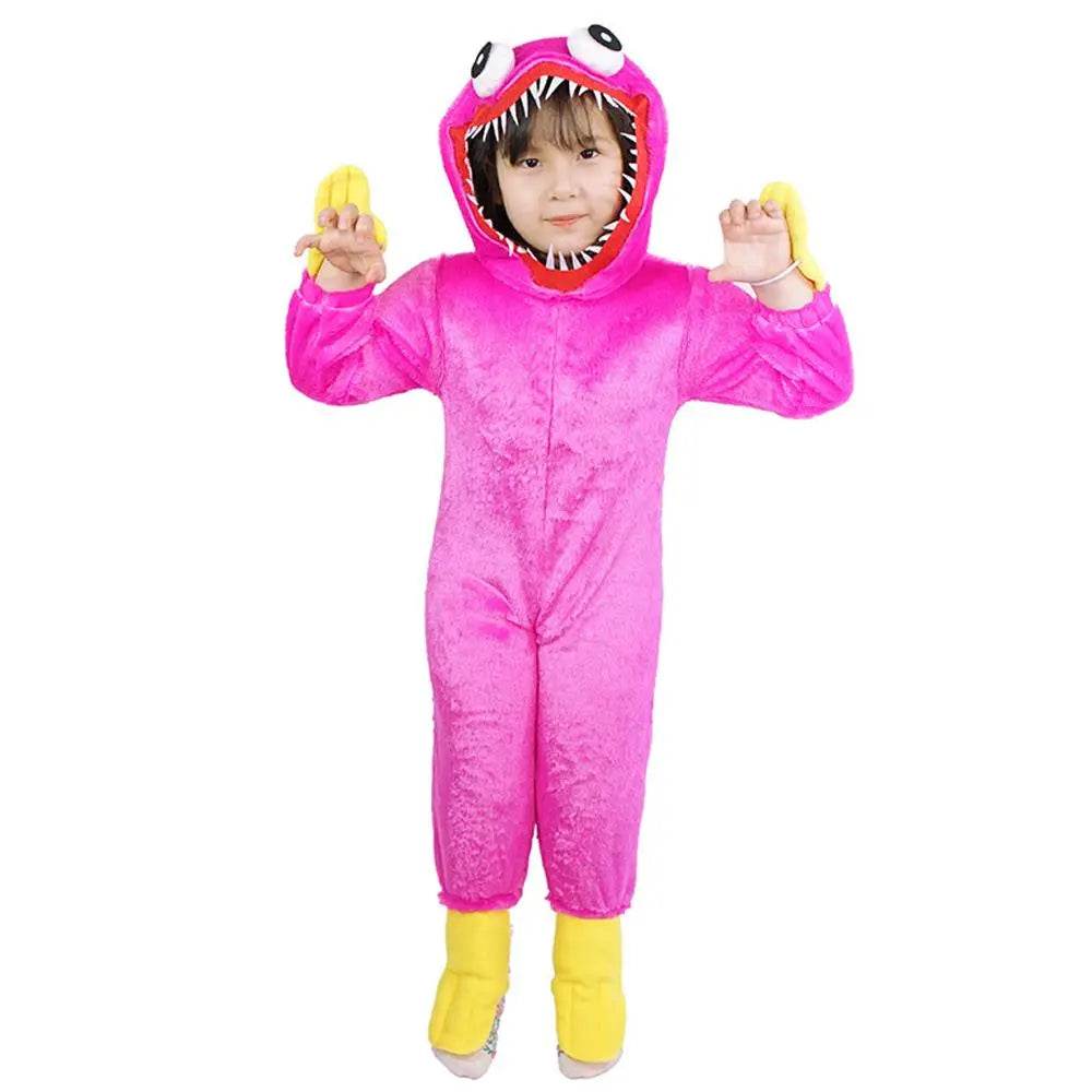 Poppy Playtime Huggy Wuggys Plush Costume Kids Halloween Cartoon Cosplay Jumpsuit - Azufun
