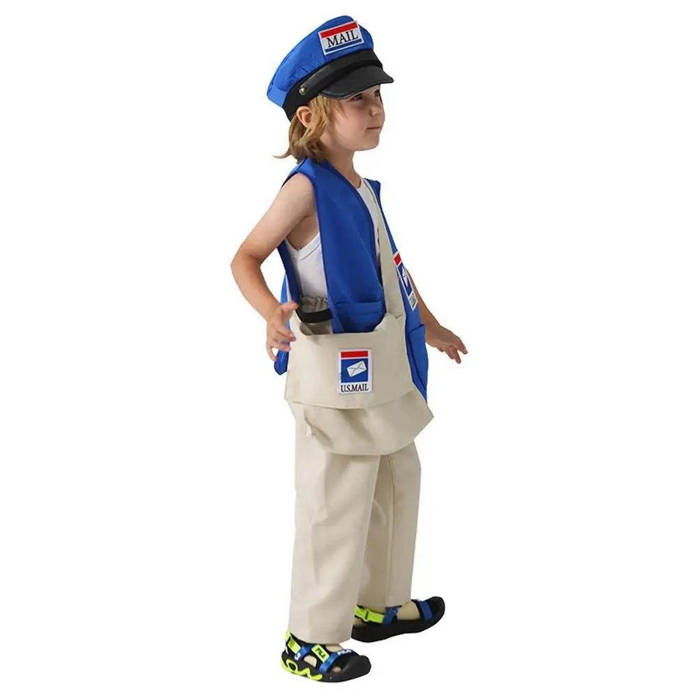 Postman Courier Uniform Kids Party Suit Cosplay Costumes Halloween - Azufun
