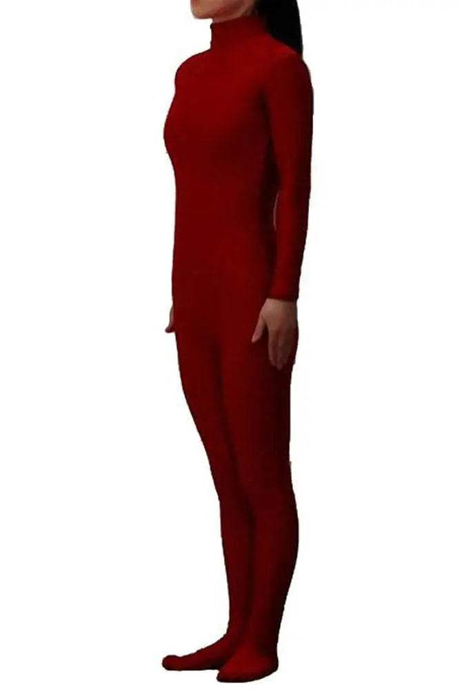 Purplish Red Headless Bodysuit Spandex Zentai Catsuit Costume - Azufun