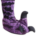 Ravenous Raptor Dinosaur Cosplay Costume Purple Hooded Jumpsuit Outfit Halloween for Kids - Azufun