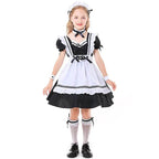 Role maid Costumes Kids playing black and white maid suit - Azufun