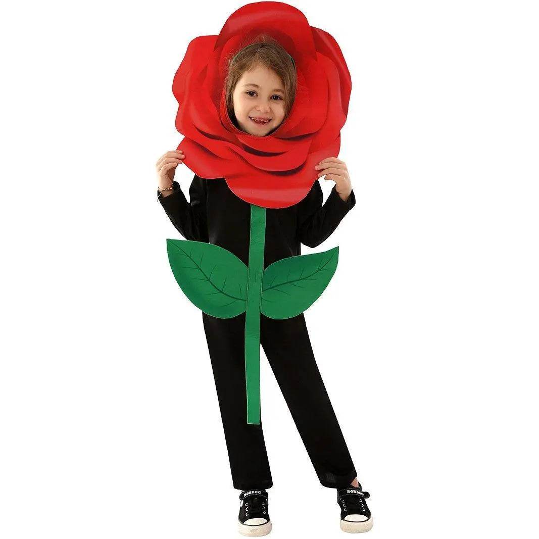 Rose Flower Children's Day Kids Jumpsuit Stage Party Cosplay Costumes - Azufun