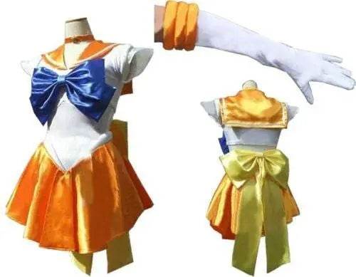 Sailor Moon Venus Uranus Cosplay Costume Dress Uniform With Gloves Halloween - Azufun