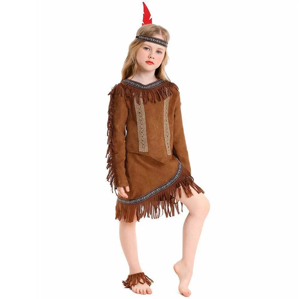 Savage Indian Chief Cosplay Halloween Masquerade Costumes for Kids - Azufun