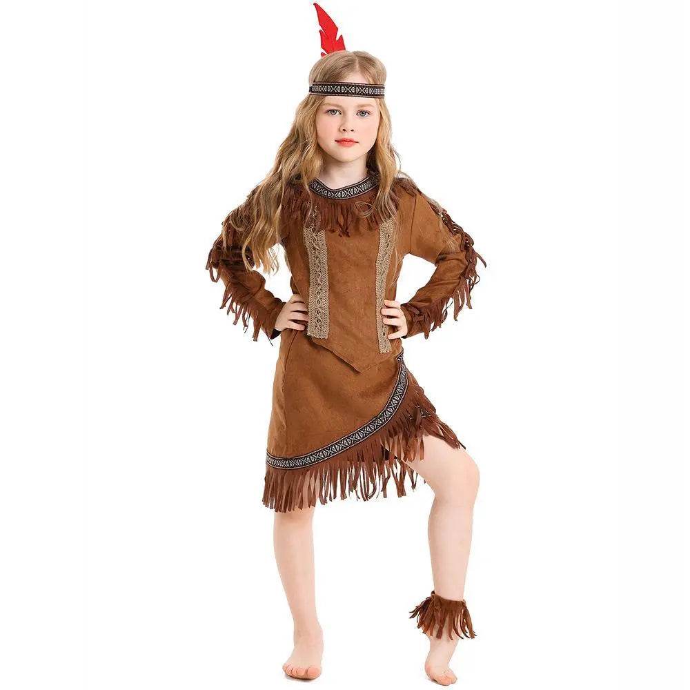 Savage Indian Chief Cosplay Halloween Masquerade Costumes for Kids - Azufun