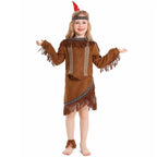 Savage Indian Chief Cosplay Halloween Masquerade Costumes for Kids - Azufun