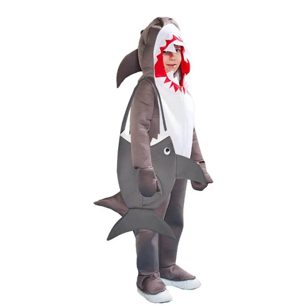 Sea Life Shark Child Jumpsuit Costume Party kids Cosplay Halloween - Azufun