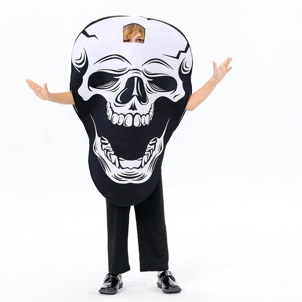 Skeleton Horror Cosplay Costume Halloween Stage Performance Outfit for Kids and Adults - Azufun
