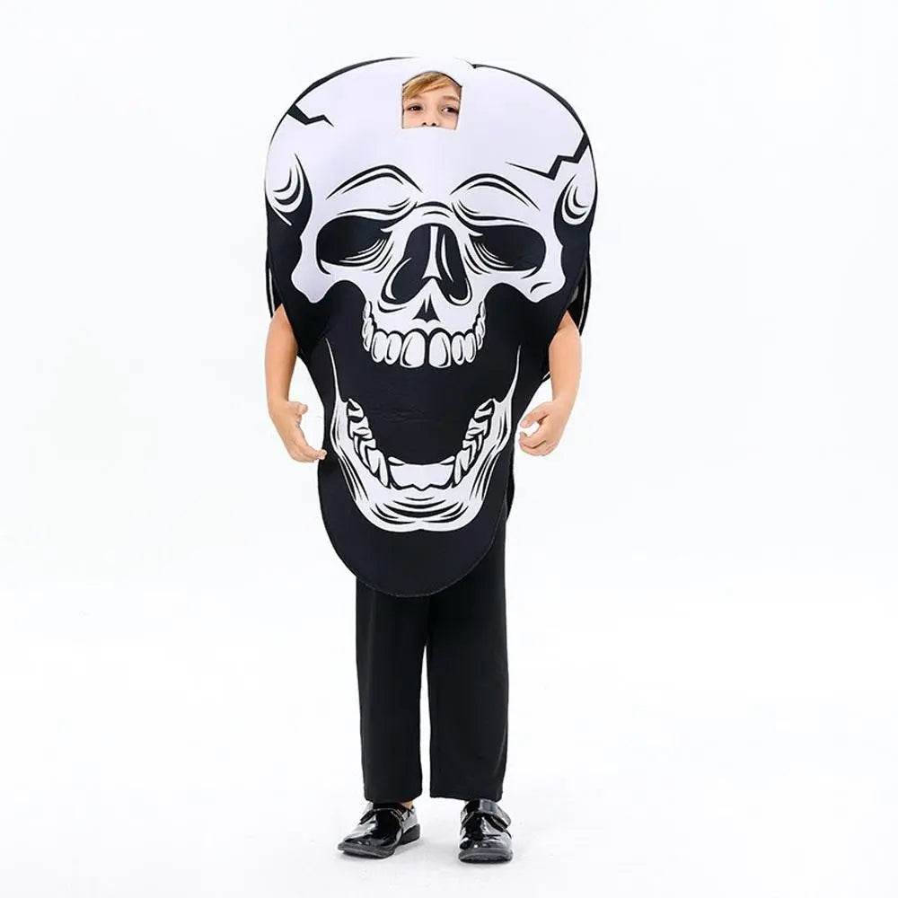 Skeleton Horror Cosplay Costume Halloween Stage Performance Outfit for Kids and Adults - Azufun