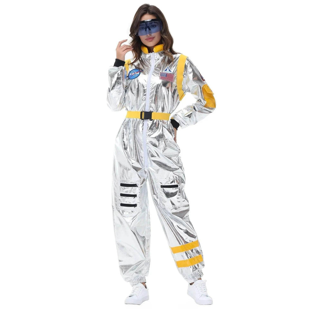 Space Suit Astronaut Couples Costume Carnival Halloween For Women Men - Azufun