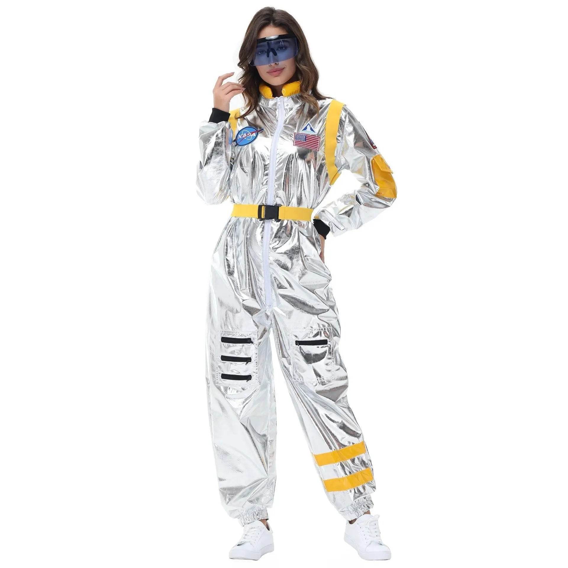 Space Suit Astronaut Couples Costume Carnival Halloween For Women Men - Azufun