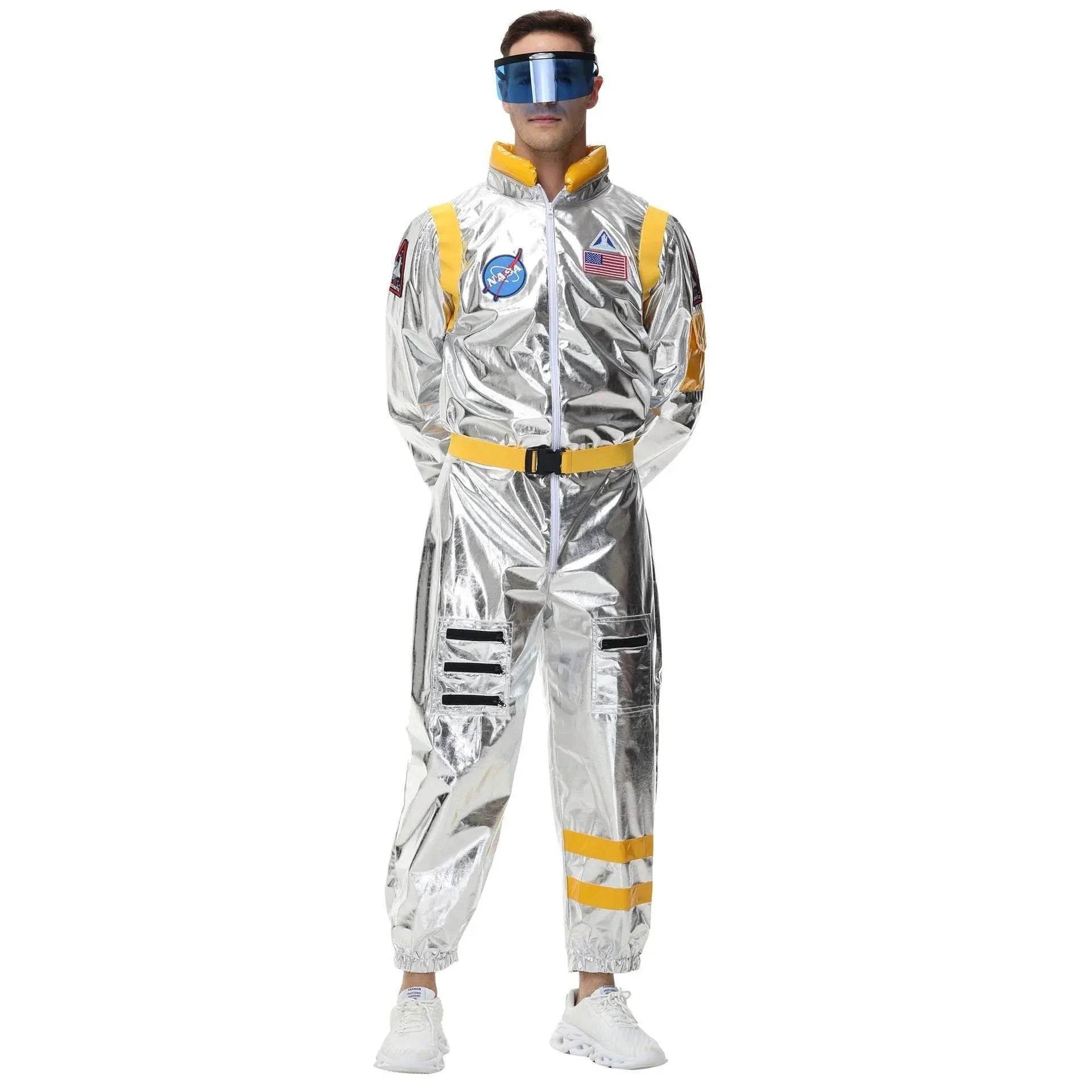 Space Suit Astronaut Couples Costume Carnival Halloween For Women Men - Azufun