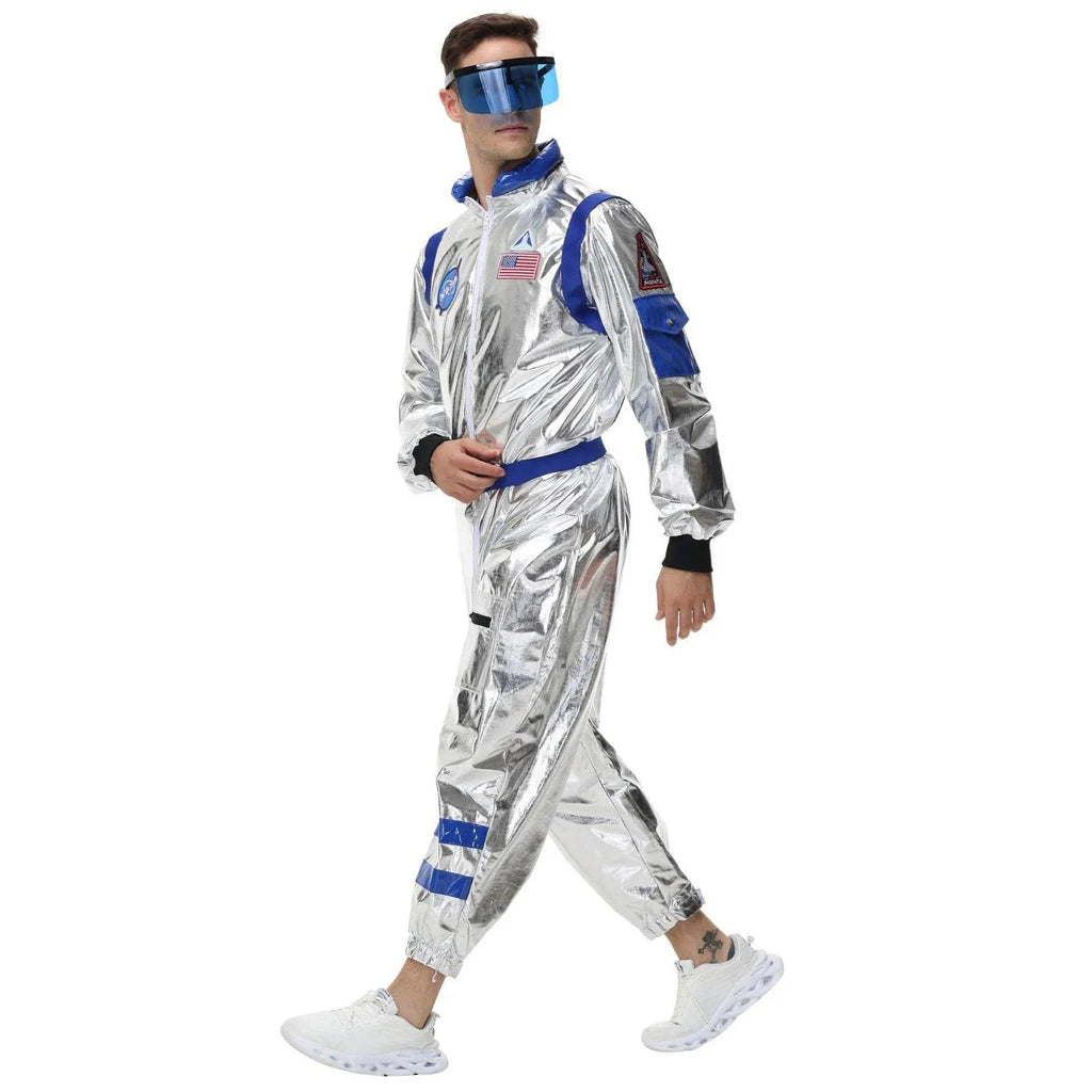 Space Suit Astronaut Couples Costume Carnival Halloween For Women Men - Azufun