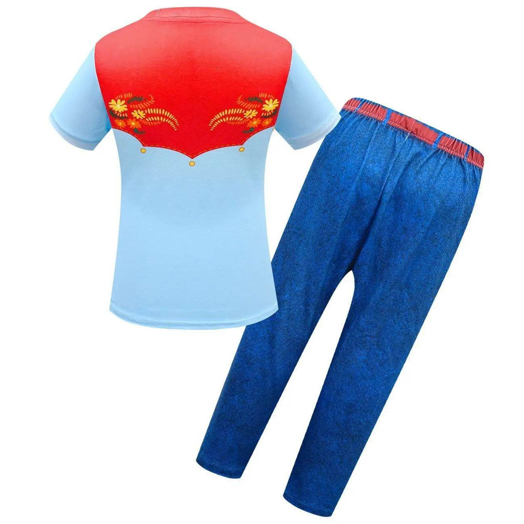 Spirit Lucky Costumes Sets Short Sleeve Trousers Two Piece Set for Girls - Azufun