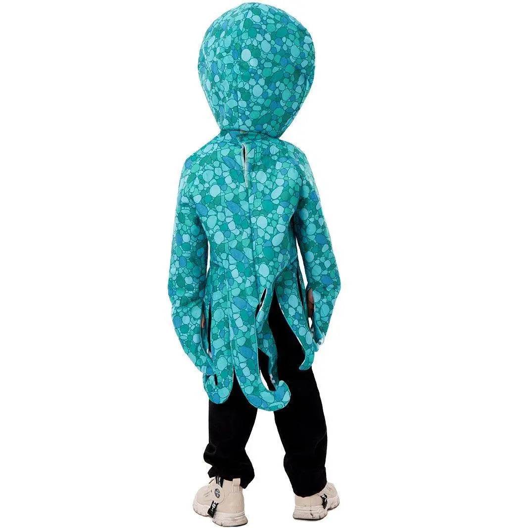 Squid Costume Blue Leggings Jumpsuit Marine Life Cosplay Halloween Christmas School Party For Kids - Azufun
