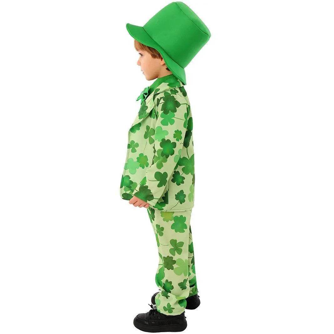 St. Patrick's Day Four Leaf Clover Kids Party Suit Cosplay Costumes - Azufun