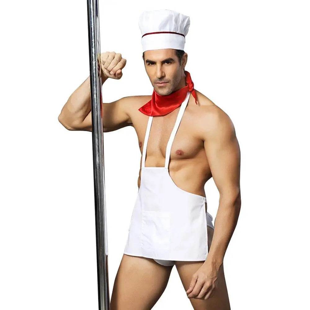 Stag Do Party Fancy Dress Costume Chef Servant For Men - Azufun