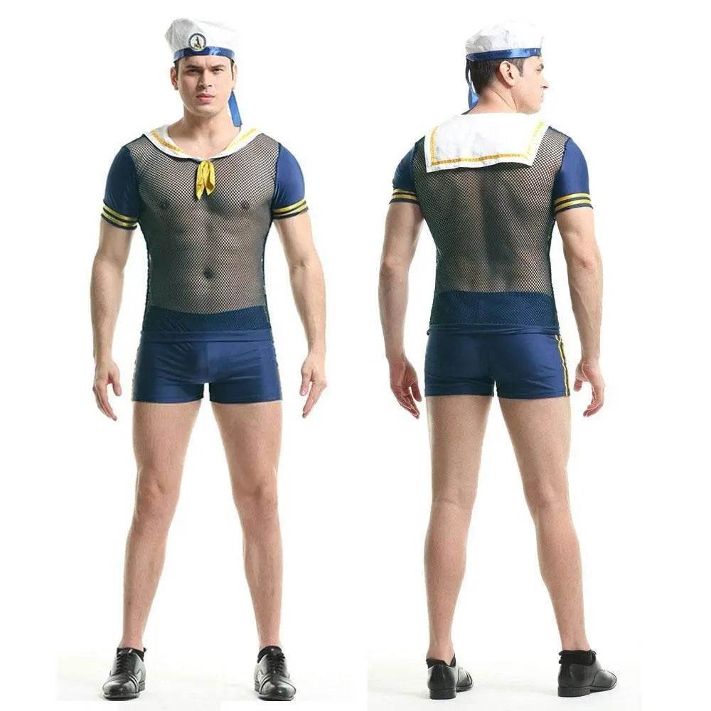 Stag Do Party Fancy Dress Costume Navy Sailor For Men - Azufun