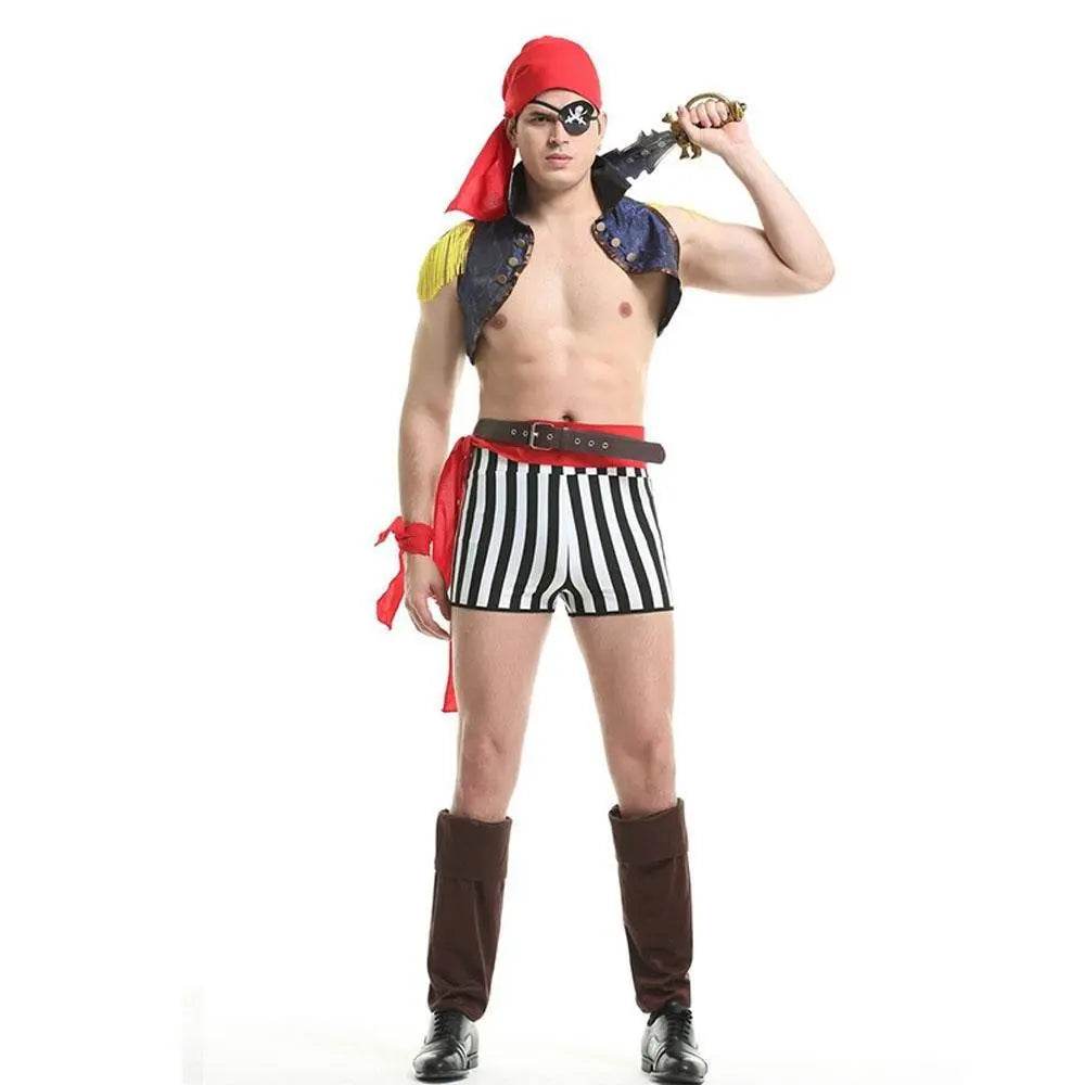 Stag Do Party Fancy Dress Costume Pirate Captain Night Club For Men - Azufun